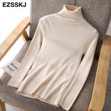 Christmas Gift 2021 Knitted Women turtleneck Sweater Pullovers spring Autumn Basic Women high neck Sweaters Pullover Slim female cheap top