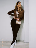 Christmas Gift 2021 Women Fashion Brown Cropped Vest Coat Female Stand Collar Zipper Waistcoat Ladies Casual Outerwear
