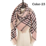 Christmas Gift 2021 New Winter Knitted Scarf Cashmere Pashmina Women Warm Neck Scarves Shawls Plaid Wraps Triangle Stoles Lady Bandana