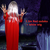 Halloween Kukombo Halloween Carnival Party Adult Cosplay Sadako Costume Female Masquerade Ghost Bride Horror Vampire Make-Up Outsuits Props