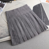 Christmas Gift 2021 Autumn winter a-line thick short SWEATER Skirt Women  good quality cute pleated mini skirt female elegant  knit skirt