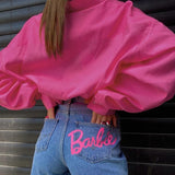 Kukombo Autumn Loose Pink Office Women Shirt 2022 Elegant Long Sleeve Fashion Blouses Cotton Streetwear Solid Shirts Top Female