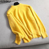 Christmas Gift autumn winter oversize thick mink cashmere sweater poullovers women batwing sleeve 2021 female casual warm fur sweater jumper