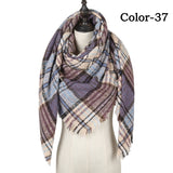 Christmas Gift 2021 New Winter Knitted Scarf Cashmere Pashmina Women Warm Neck Scarves Shawls Plaid Wraps Triangle Stoles Lady Bandana