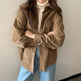 Christmas Gift New oversize Women Blouses corduroy spring Tops femme Casual Women shirt long sleeve Cotton Girls Blouse New Blusas autumn