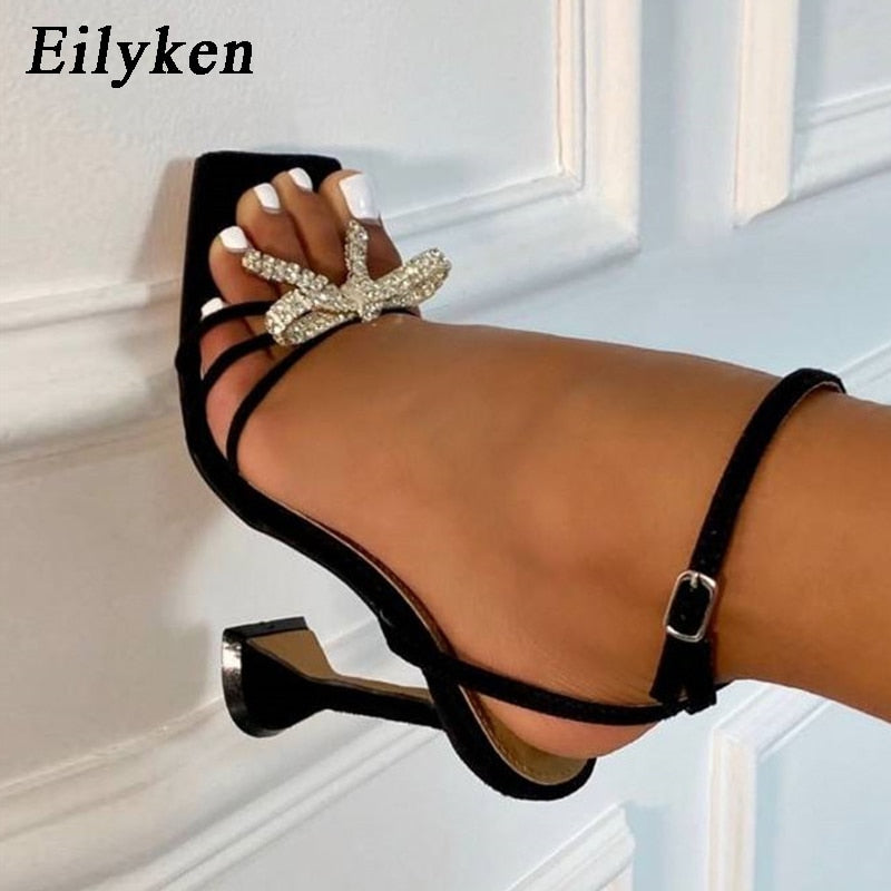 Christmas Gift Eilyken New Women shoes Gladiator Sandals Sexy high heels Sandals Summer Party Dress shoes Buckles pumps Big size 42