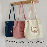 Kukombo Canvas Bag Women's Japanese Simple Fashion Leisure Bag Single Shoulder Bag Vertical Style Student Large Capacity Handbag