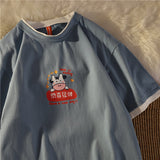 Christmas Gift Good Luck Cattle Top Harajuku Funny Shirt Kawaii Anime T-shirt Ullzang Summer Fashion Goblincore Aesthetic Women Men Couple New