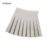 Christmas Gift Sweet Women Pleated Skirts Summer High Waist Ladies Girls Mini Short Skirt Preppy Style Chic Women Mini Skirts Solid Color Skirt