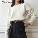 Christmas Gift Hirsionsan Winter Oversized Sweater Women 2021 Elegant Knitted Basic Pullovers O Neck Loose Soft Female Cashmere Jumper