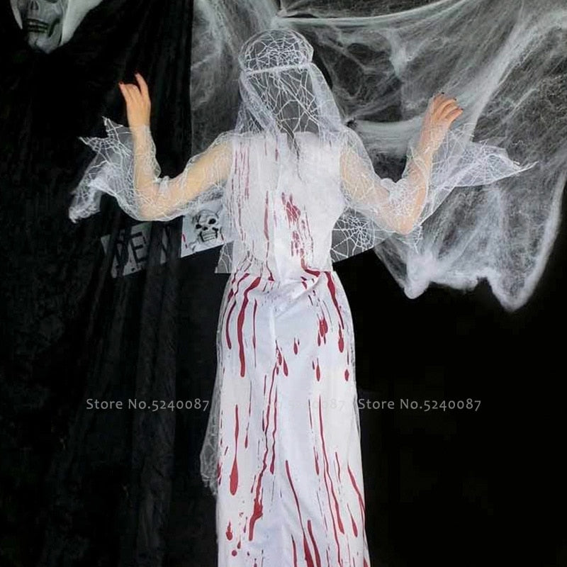 Kukombo Halloween Carnival Women Ghost Bride Scary Bloody Zombie Nurse Vampire Devil Horror Party Dress Cosplay Costume Festival Clothes
