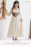Kukombo French Romantic Dresses For Women 2022 Autumn Oil Painting Retro French Lace Square Collar Dress Elegant Robe Femme Vestidos
