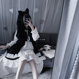 Kukombo Hstar Cute Women's Lolita OP Dress Flouncing Trim Japanese Harajuku Long Sleeves Victorian Dress Vestidos Gothic Lolita Cosplay