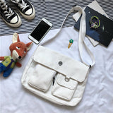 Kukombo Women Fashion Shoulder Bags Multifunction Canvas Crossbody Bag Retro Handbags Travel Shoulder Messenger Bags Leisure Package