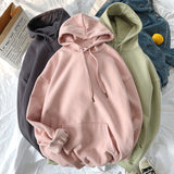 Christmas Gift Solid Colors Women Sweatshirts Casual Warm Plus Velet Woman Hoodies Harajuku Thicken Oversized Hoody Female Basic Tops 5XL