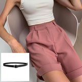 Christmas Gift Hirsionsan High Waist Shorts Women 2022 New Summer Casual Elegant Soft Pants with Sashes Loose Shorts with Pockets for Ladies