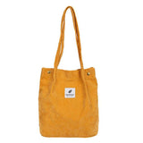 Kukombo  High Capacity Women Corduroy Tote Ladies Casual Shoulder Bag Foldable Reusable Shopping Beach Bag