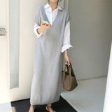 Christmas Gift BGTEEVER Chic Casual Winter Oversize Straight Sleeveless Sweater Dress Women Thick Knit Long Dress Female Knitted Vest Dress