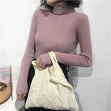Christmas Gift 2021 Autumn New Slim Long Sleeve Jumper Women Turtleneck Knitted Pullover Winter Sweater Women Soft Warm Sweater Pull Femme 6897