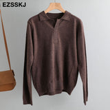 Christmas Gift casual spring autumn thin oversize sweater pullovers Women basic loose square neck cashmere sweater female knit jumper