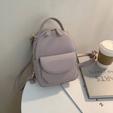 Kukombo Solid Women Pu Leather Backpack School Bag Travel 2022 New Simple Fashion Daily Bags Women's Shoulder Bags Backpacks Female Tote