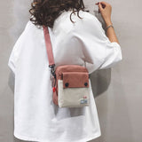Kukombo Mini Shoulder Bag Female Small Canvas Fashion Canvas Cross Body Bag Casual Handbag Simple Zipper Purse Coin Bag