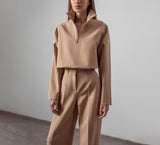 Kukombo Fashion Straight Pants Set Woman 2 Pieces Casual High Waist Trousers Suits Elegant Shirt Two Piece Pants Set Female
