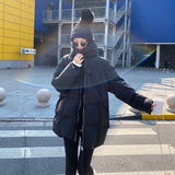 Kukombo 2022 New Winter Jacket Women Oversize Parka Coat Thick Warm Cotton Puffer Coat Black Hooded Padded Women Winter Jacket