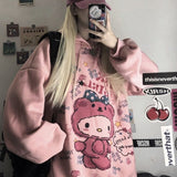Kukombo Black Friday Sales Kawaii Anime Winter Women Hoodie Cute Cartoon Long Sleeve Casual Hoodie Oversized Sweatshirt Harajuku Tops Fashion Pullover