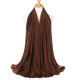 Christmas Gift New Femme Hijab Scarf Muslimen Head Wraps Women Solid Cotton Shawls Pashmina Scarves Foulard Bandana High Quality