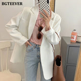 Christmas Gift BGTEEVER New Spring Autumn Loose  Women Jacket Blazer Casual Notched Collar Long Sleeve Female Jackets 2021 Ladies Suit Coats