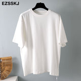 Christmas Gift New 2021spring summer Women oversize T-shirt Casual Loose cotton shortsleeve Brushed long T-shirt big Female Basic Thick Tops