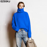 Christmas Gift EZSSKJ Soft oversized Cashmere Sweaters Women 2021 puff sleeve Winter sweater Pullovers Loose Female  Warm Basic sweater Jumper