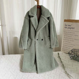 Christmas Gift 2021 Winter Thicken Warm Faux Fur Teddy Coat Women Fashion Basic Lambswool Oversized Jacket Coats Street Fluffy Long Overcoat