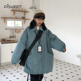 Christmas Gift Thicken Solid Parkas Woman College Style Loose Long-sleeved Single-breasted Parkas Women Winter Warm Slim Women's Jacket 2021