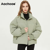 Christmas Gift Autumn Winter Women Fashion Thick Warm Padded Parkas Coats Female Long Sleeve Pockets Coat Chic Elegant Outerwear Tops