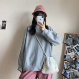 Christmas Gift Women Autumn Long Sleeve Casual Sweatshirt O Neck Loose Solid Outerwear Hoodies Femme Fashion Korean Pullover Outfits