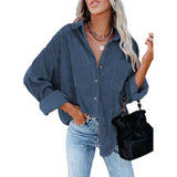 Christmas Gift Autumn Corduroy Jacket Woman Long Shirt Jacket Women Button Coat Jackets Women Fashion Overshirt Loose Coat Female 2021