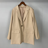 Kukombo Fashion Black Blazer Suits Women Plus Size Tailleur Femme Single Button Oversized Casual Jacket