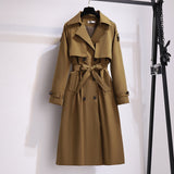 Christmas Gift Women Autumn Long Trench Coat Double Breasted Slim Female Outwear Fashion Windbreaker Loose Casual Korean Style Chic Clothing