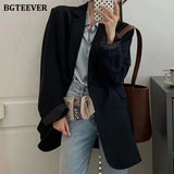 Christmas Gift BGTEEVER New Spring Autumn Loose  Women Jacket Blazer Casual Notched Collar Long Sleeve Female Jackets 2021 Ladies Suit Coats