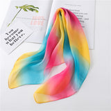 Kukombo 2022 Women Chiffon Hair Scarf Square Neck Scarves Bag Handle Tie Foulard Lady Neckerchief Bandana Shawls and Wraps