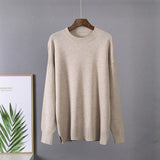 Christmas Gift Hirsionsan Basic Khaki Knitted Cashmere Sweaters Women 2021 New Winter Loose Solid Ladies Pullovers Warm Casual Knitwear Jumper