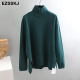 Christmas Gift Autumn Winter O-NECK oversize thick Sweater pullovers Women 2021 loose cashmere  turtleneck Sweater Pullover female Long Sleeve