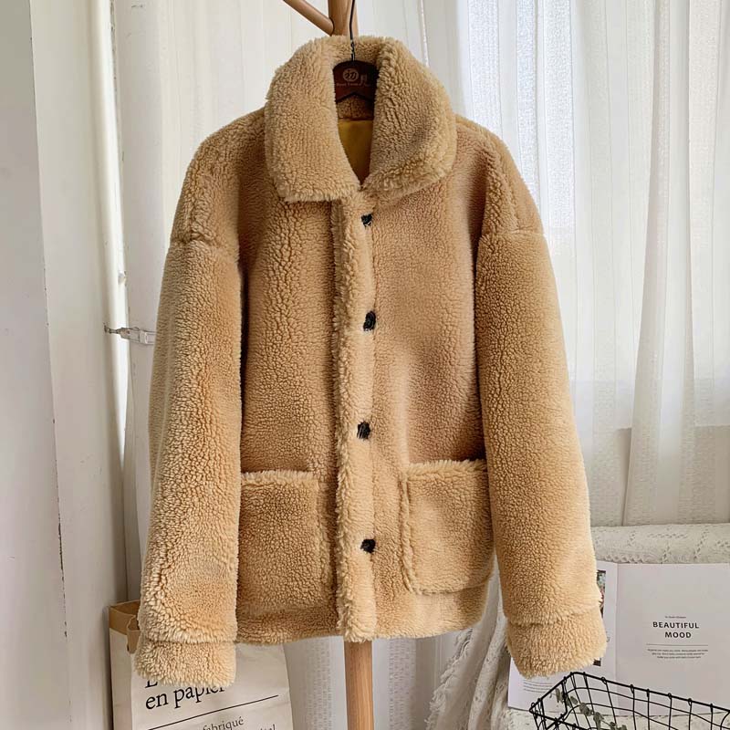 Christmas Gift 2021 Winter Thicken Warm Teddy Fur Jacket Coat Women Casual Fashion Lamb Faux Fur Overcoat Fluffy Cozy Loose Outerwear Female