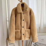 Christmas Gift 2023 Winter Thicken Warm Teddy Fur Jacket Coat Women Casual Fashion Lamb Faux Fur Overcoat Fluffy Cozy Loose Outerwear Female