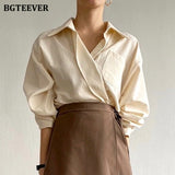 Christmas Gift Casual Turn-down Collar Women Solid Blouses Tops 2022 Autumn Full Sleeve Pocket Female Shirts Elegant Ladies Blusas
