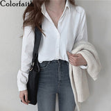Kukombo New 2022 Women Autumn Winter Blouse Shirts Casual Oversized Elegant Solid Fashionable Office Lady Wild Tops BL3277