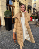 Christmas Gift Yiyiyouni Thickening X-Long Cotton-Padded Winter Jacket Women Covered Button Oversized Parkas Female Khaki Warm Snow Windbreaker