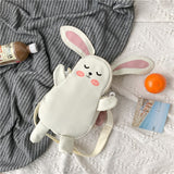 Kukombo 2022 Cute Cartoon Rabbit Bag Fashion Light Canvas Shoulder Bag Girl Student Messenger Bag Mini Bag Doll Bag Accessory Bag